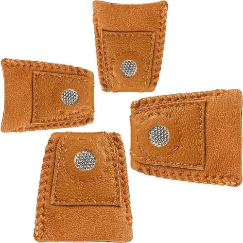 Imzay Sewing Thimble Adjustable Artificial Leather Coin Finger Protector DIY Accessories For Sewing Quilting Craft Sewing Tools