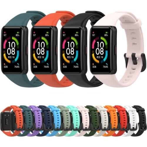 21mm TPU Smartwatch Sports Wrist Watchband For Huawei Honor Band 6 Smartband Band6 Strap Smart Wristband Band
