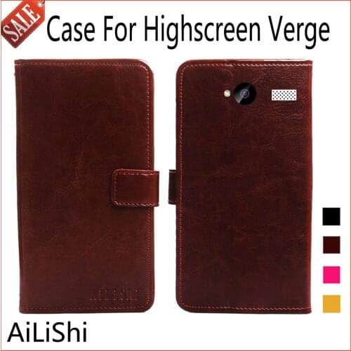 AiLiShi Luxury Leather Case For Highscreen Verge Case Book Style PU Flip Protective Cover Phone Bag Wallet In Stock