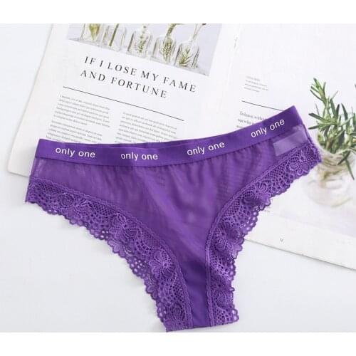 1pcs Sexy Panties For Woman Lace Mesh Briefs Underwear For Women Female Sexy Lace Panties Underpants Ladies Intimates BANNIROU