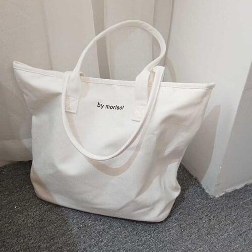 Large Capacity Letter Women Canvas Tote Bag Korean Cloth Reusable Shopping Bag Casual Lady Shoulder shopper Bag Female Handbags