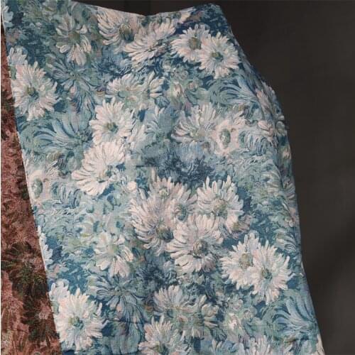 50*150cm Retro Literary Sunflower Jacquard Art Fabrics For Diy Sewing Tablecloth Dress Garment Background Decor Patchwork Fabric