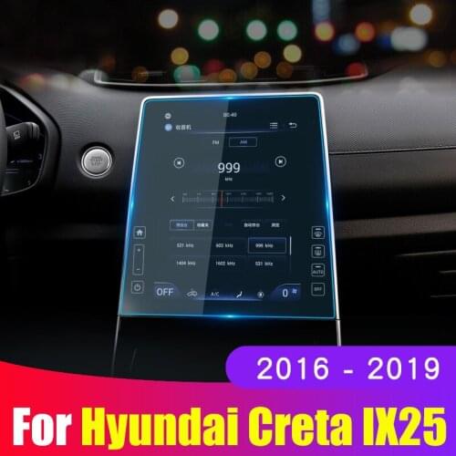 Car Screen Protector Film For Hyundai Creta IX25 2016-2019 Glass Car Navigation Screen LCD Touch Display Protective Film Sticker