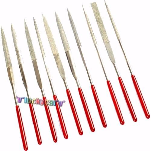 10Pcs/ Set Dental Diamond Mini Needle File Set Metal Glass Stone Chisel Sharp