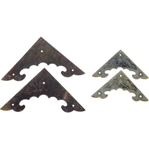 12Pcs Decorative Antique Corner Protector Jewelry Wine Gift Box Wooden Cases Bat Shape Corner Bracket Furniture Fittings