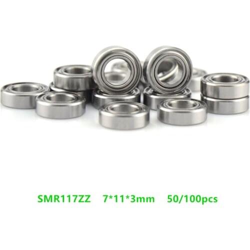 50/100pcs ABEC-5 SMR117ZZ SMR117 ZZ bearing 7*11*3mm Deep Groove Ball Bearing 7x11x3mm S677ZZ