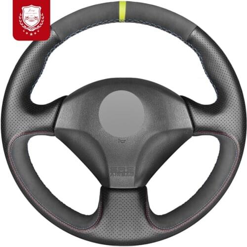 Black Leather Suede Car Steering Wheel Cover For Honda S2000 2000-2008 Civic Si 2002-2004 Acura RSX Type-S 2005