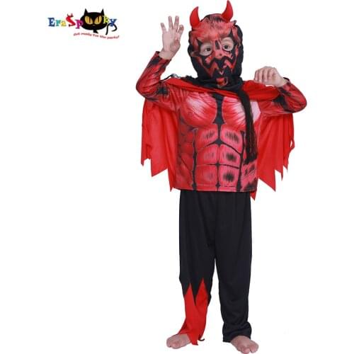 Eraspooky Halloween Costume for Kids Deluxe Muscle Darth Maul Costume child Devil cosplay boy Demon scary costumes 3-12 years