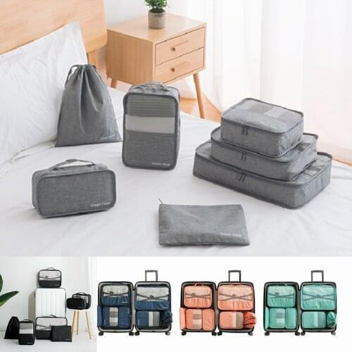 Men Travel Bags Set Waterproof Packing Cube Portable Clothing Sorting Organizer Women travel bags hand Luggage Accessory Product
