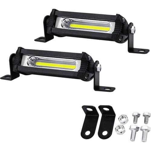 FEEDOPAL 2PCS Mini Single Row LED Car Work Light 9W 12~24V Waterproof Modified Daytime Running Light Motorcycle Auxiliary Light