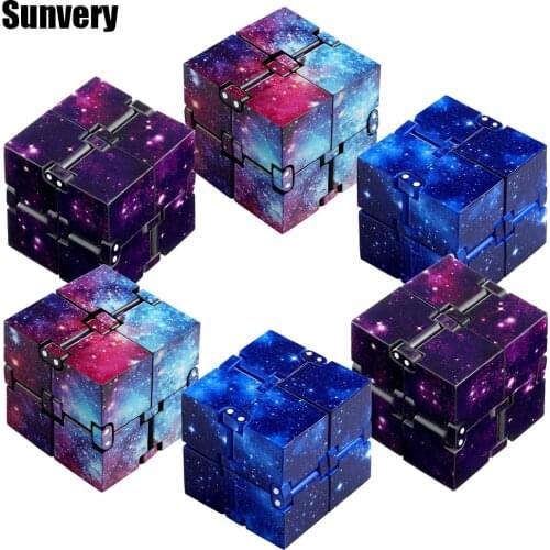 Infinity cube Galaxy Fitget toy Office desk fidget Antistress Hand Flip Stress reliever Decompression adhd Gift Toys for Age 3