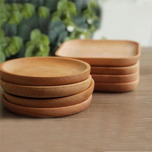 1Pcs Japanese Style Square Purely Handmade Solid Wood Plate Dessert Dish Dishes Dried Fruit Tray Sushi Cake Tableware
