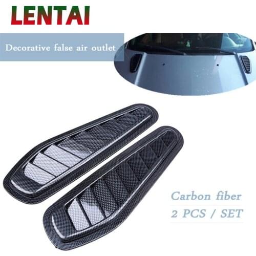 LENTAI For Opel astra h j g Mazda 3 6 cx-5 Cadillac 1Set Carbon Fiber Car Air Flow Vent Intake Hood Scoop Vent Bonnet Cover