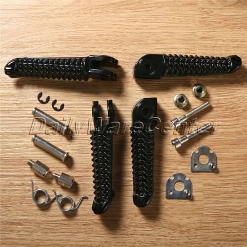 Motorcycle Black Front Rear Footrests Foot Pegs For Yamaha YZF R1 2002-2012 YZF R6 2003-2011 YZF R6S 2003-2008 Touring Sportster