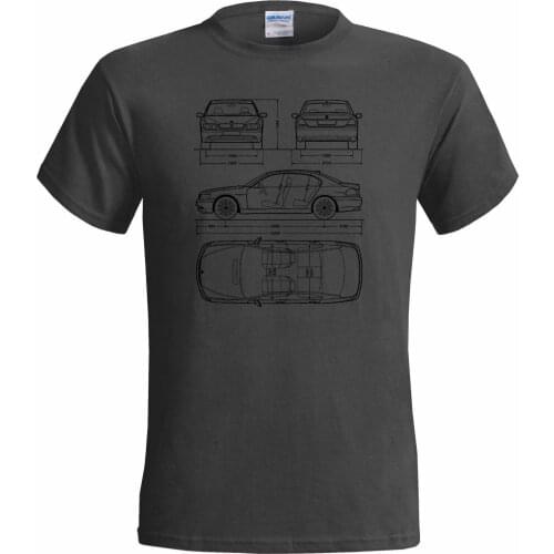 2019 Men Short Sleeve Fitness Clothing German Car 745I Blueprint Classic Car Series 7 Luxury E65 E66 E67 E68Urban Kpop Tee Shirt