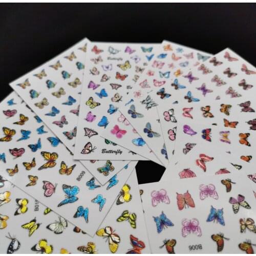 4Pcs Butterfly Gel Polish Nail Sticker Decals Tool Sliders Paper Decoration Manicure Tattoos 3D DIY Nail Art Accessories