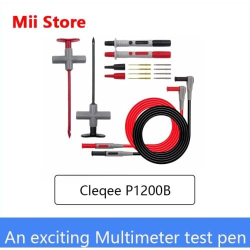 Cleqee P1200B Multi-purchase puncture probe test lead kit 4mm banana plug test lead replaceable needle for test probe