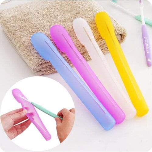 Outdoor Travel Portable Toothbrush Storage Box Silica Gel Toothbrush Protective Case 3 Pieces/Lot Toothbrush Plastic Organizer