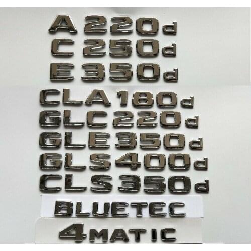 Flat Font Emblem for A220d C220d C350d CLA180d CLS350d E200d E350d