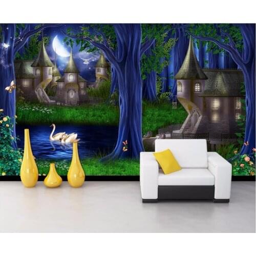 Custom photo 3d wallpaper mural Forest castle fairy tale picture decoration painting 3d wall murals wallpaper for living room