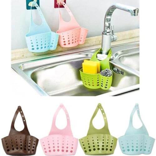 Portable Kitchen Hanging Drain Bag Storage Basket Sink Holder Organizer Rack