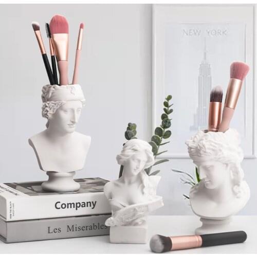 Nordic Ins David Plaster Statue Resin Art Model Sculpture Dried Flower Arrangement Vase Pen Holder Creative Crafts Storage Gifts