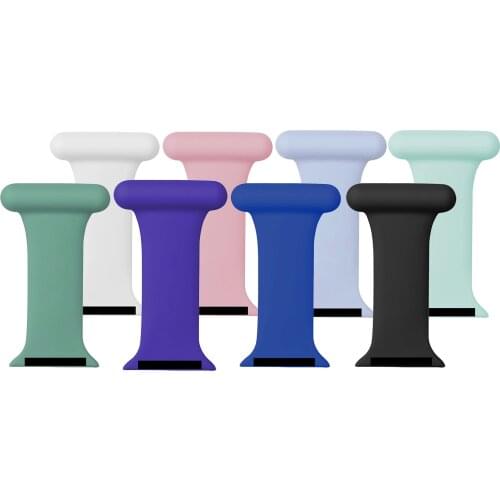 Replacement Doctor Nurses Brooch Pin Smart Silicone Band Soft Wrist Band Watch Strap Watchband Fits for iWatch 4 5 6 New