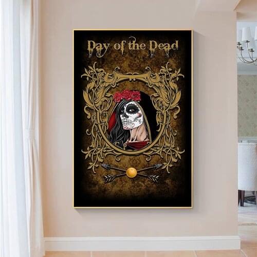 SP136 Silk Cloth Wall Poster Marionettes - Day of the Dead Art Home Decoration Gift