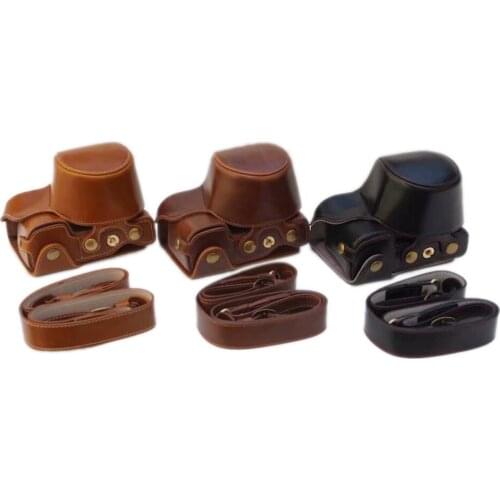 For Sony A6000 Camera Bag PU Leather Camera Bag Case with Shoulder Strap for Sony A6000/A6300 NEX-6 16-50mm Lens