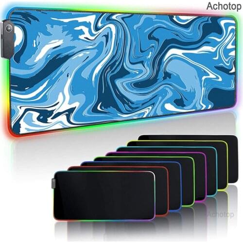 Strata Liquid RGB Mouse Pad Gamer Computer Keyboard Desk Mat Led Extended Mousepad With 14 Lighting Rubber Large Mouse Carpet