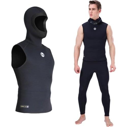 Hooded Scuba Diving Vest 3mm Neoprene Men Wet Suit Snorkeling Vest with new drop ship