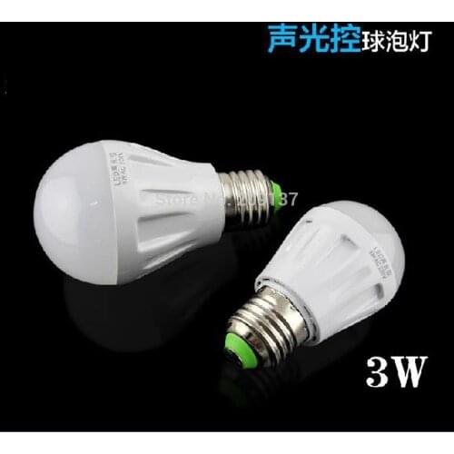 10pcs/lot 3W 5W Sound And Light Controlled LED Sensor Lamp,220V B22/E27 Warm White/ Cold White Audio Control Bulb