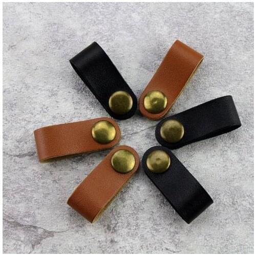 10pcs/lot USB Cable coil winder headphones line cortex line PU leather buckles Cable Clip