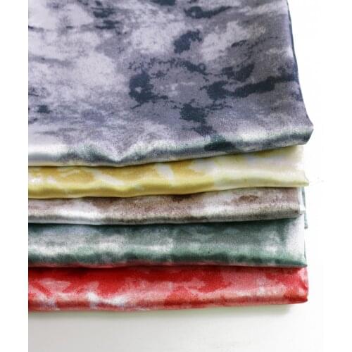 100cm*148cm Retro Tie Dyed Material Fabric Soft Painting Charmeuse Satin