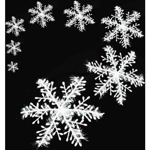 12Pcs Artificial White Snowflake Christmas Tree Hanging Pendants Home Noel Navidad Party New Year Decoration