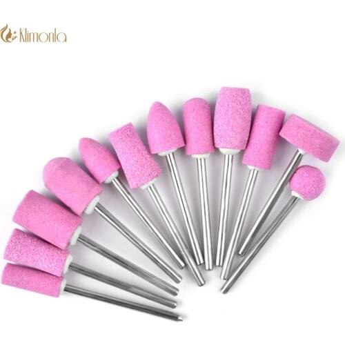 12Pcs Ceramic Nail Drill Bits Electric Manicure Head Replacement Device For Manicure Pedicure Polishing Mill Cutter Nail Files
