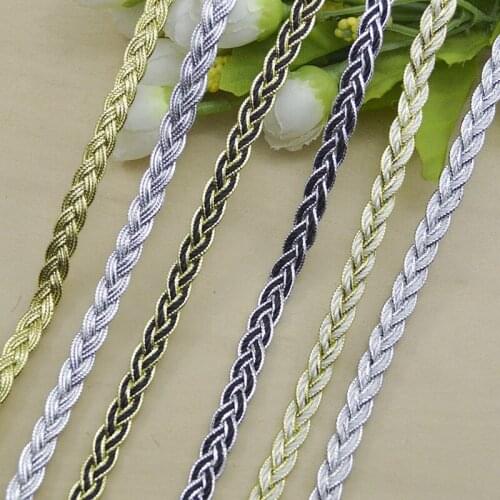 20Meters 0.7cm Gold Silver Centipede Braided Lace Ribbon Lace Trim Fabric For DIY Sewing Clothing Accessories Wedding Curve Lace