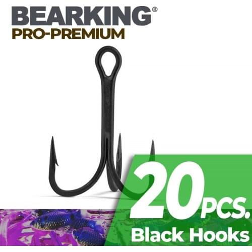 20Pcs hot model Classic Black ew Arrival Nearly treble hooks Solid Rings Fishing Connector Brand Fish Hooks hot model lure