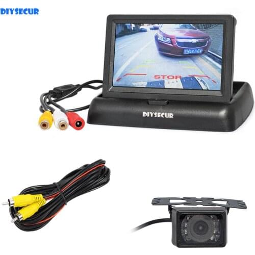 DIYSECUR 4.3" TFT LCD Rear View Monitor Car Monitor HD Rear View Car Camera Parking Assistance System Kit