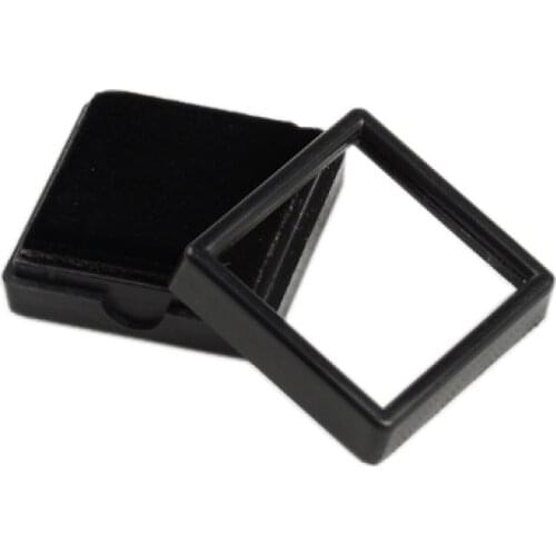 50pcs Square Plastic Jewelry Set Boxes with Velvet Inside for Ring Necklace Bracelet Packaging Girls Gift Black White 40x40x15mm