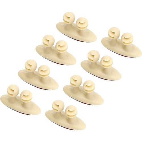 8Pcs/Set Car Wire Holder Auto Charger Line Clasp Clamp Self-adhesive Tie Fixer for Headphone USB Cable Cable Organizer