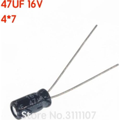 20PCS/LOT 47uF 16V 4*7 Aluminum electrolytic capacitor 16v 47uf 4*7 Electrolytic capacitor