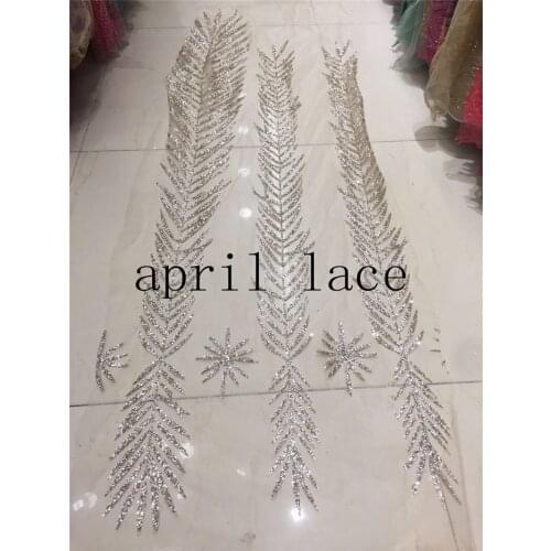 Fast ship 5 yards/bag AA1526 # champagne gold star african glued glitter hand print tulle net mesh flower fabric for wedding