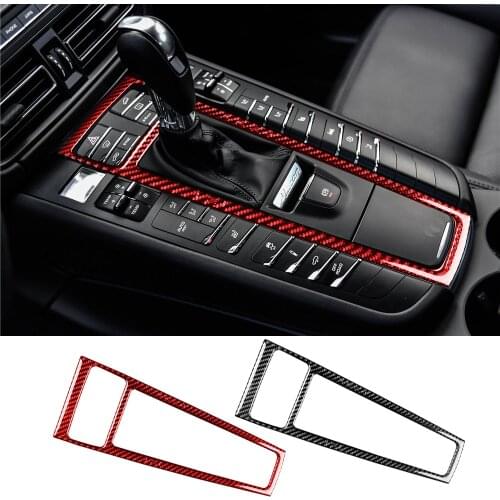 Real Carbon Fiber Central Control Gear Shift Panel Cover Trim Fit For Porsche Macan 2014-2021 Interior Car Accessories