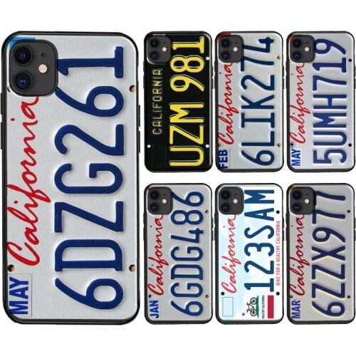 PLATE LICENSE CALIFORNIA Case For iPhone 11 Pro Max 12 mini 6S 7 8 Plus X XR XS Max SE 2020 Soft TPU Coque