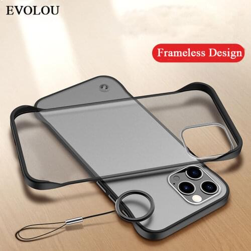 Translucent Frameless Phone Case for iphone 12 mini / 12 Pro Max Ultra Thin Hard Matte Back Cover for iphone 11 Pro XR Xs Max SE
