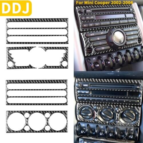 For Mini Cooper Hatch One R50 R53 2002 2003 2004 Car Dashboard Center Control Panel Cover Carbon Fiber Sticker Auto Accessories