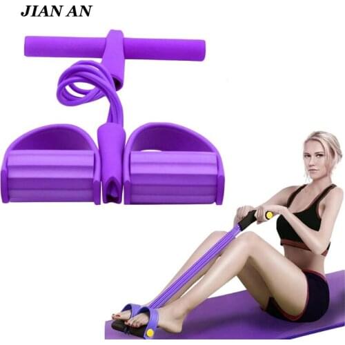 Fitness Resistance Bands 4 Tube Elastic Sit Up Pull Rope Yoga Pedal Ankle Puller Expander Pilates Exercise Gym Workout Equipment