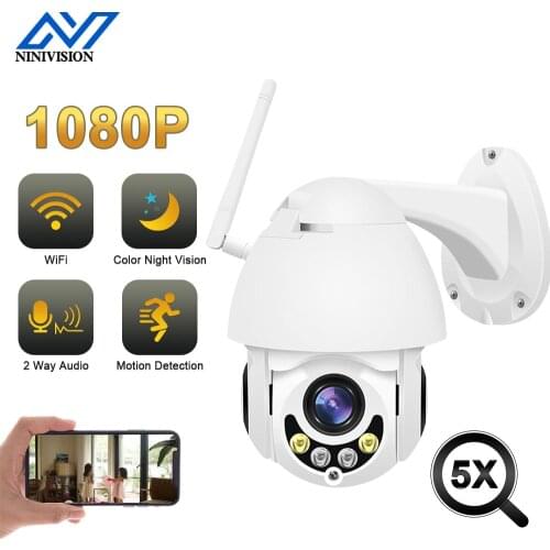 1080P PTZ Wifi IP Camera Outdoor 5X Digital Zoom AI Motion Detection Wireless Camera H.265 P2P Audio 2MP Security CCTV Camera