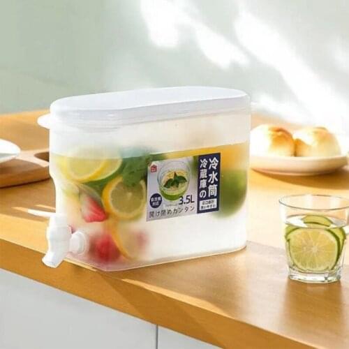 3.5L Water Pitcher Jug With Faucet Lemon Juice Kitchen Drinkware Kettle Pot Cold Ice Bottle Container Heat Resistant Ryback